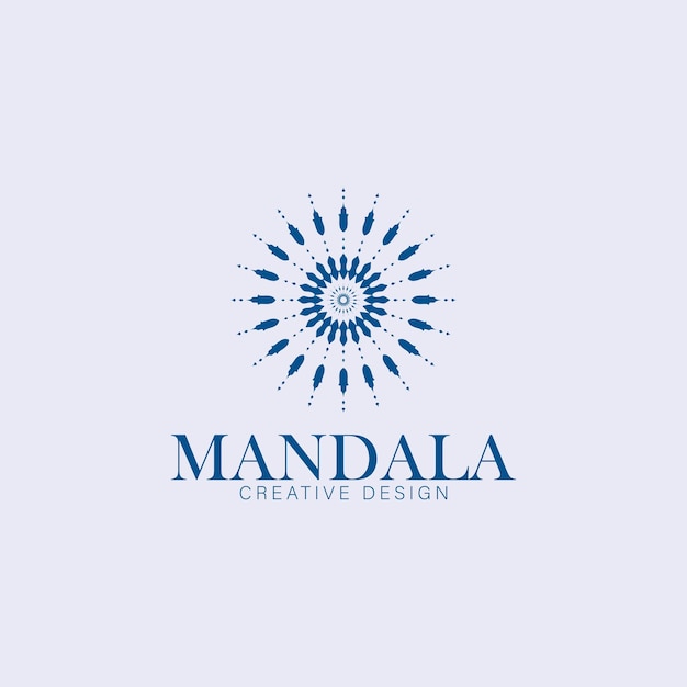 Design de logotipo de ornamento de mandala geométrica abstrata insígnia de motivo de flor étnica