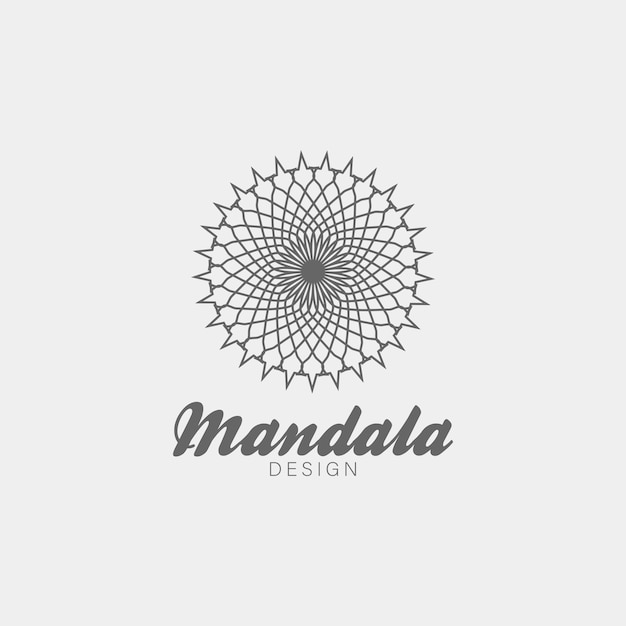 Design de logotipo de ornamento de mandala geométrica abstrata insígnia de motivo de flor étnica