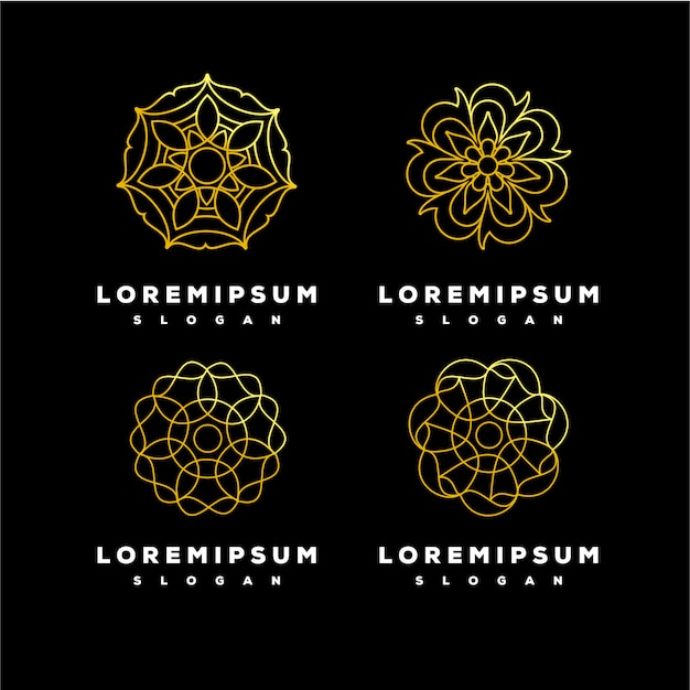 Design de logotipo de ornamento de ouro