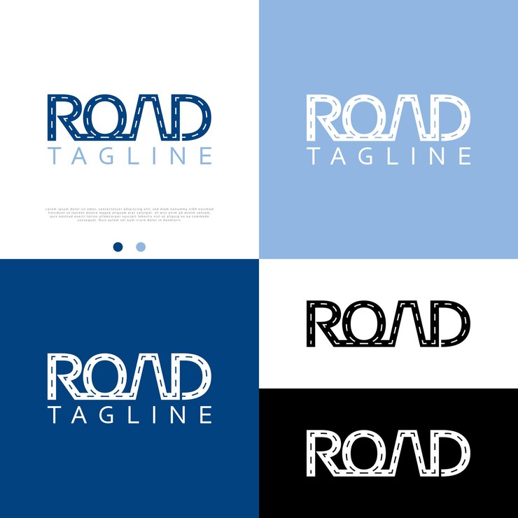 Design de logotipo de palavra estrada com pacote completo
