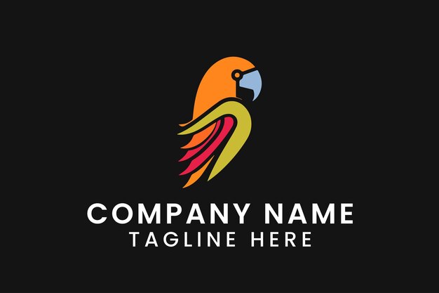 Vetor design de logotipo de papagaio camiseta arte gráfica vetorial