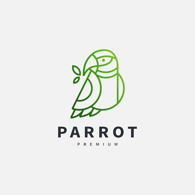 design de logotipo de papagaio ilustração vetorial de arara para amantes de aves