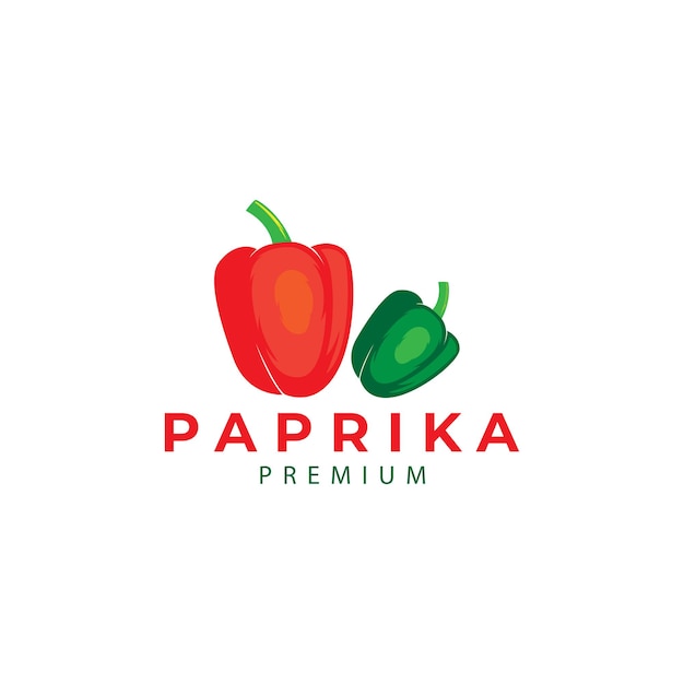 Design de logotipo de páprica fresca para ilustração de símbolo de ícone vetorial de restaurante e comida