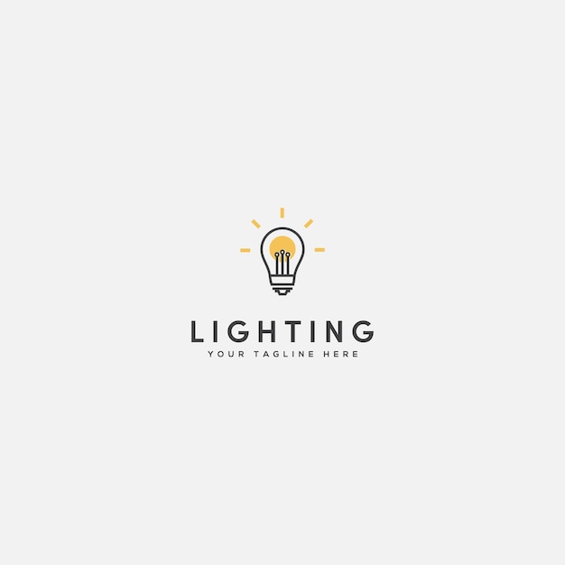 Vetor design de logotipo de parafuso de iluminação com lâmpada