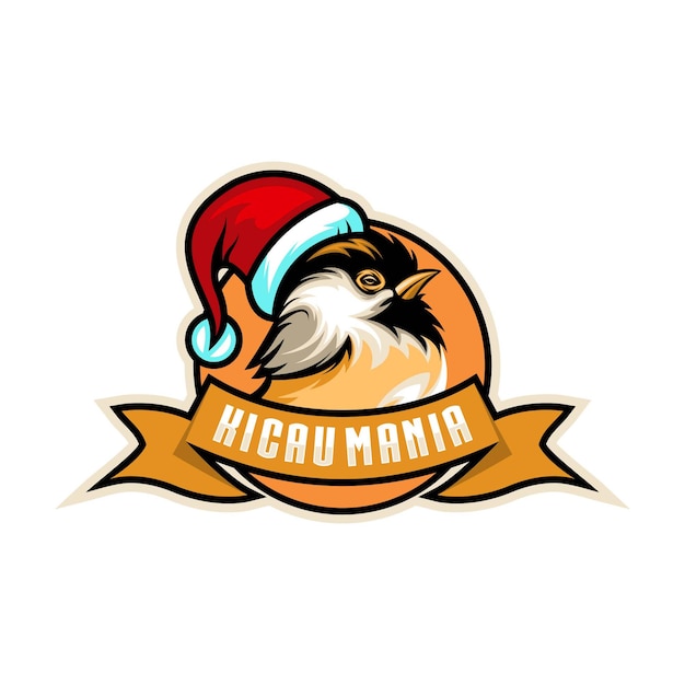 Design de logotipo de passarinho de natal