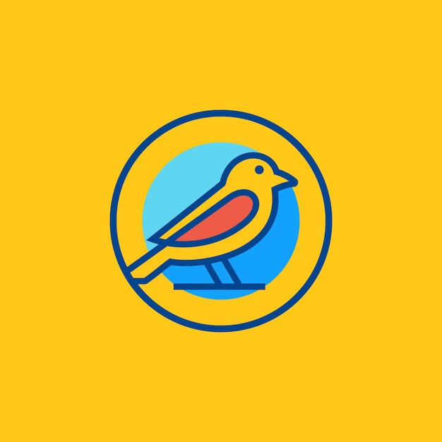 Design de logotipo de pássaro vetor premium