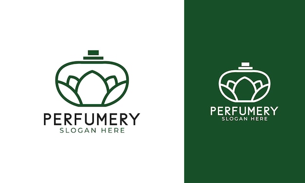 Design de logotipo de perfumaria com conceito de natureza