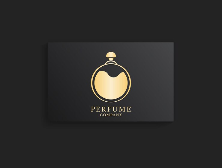 design de logotipo de perfume em maquete para branding