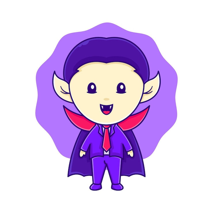 Vetor design de logotipo de personagem de vampiro para pôster de halloween