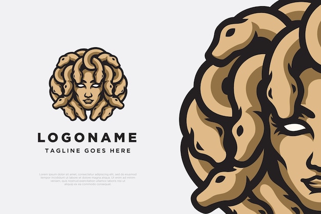 Design de logotipo de personagem medusa