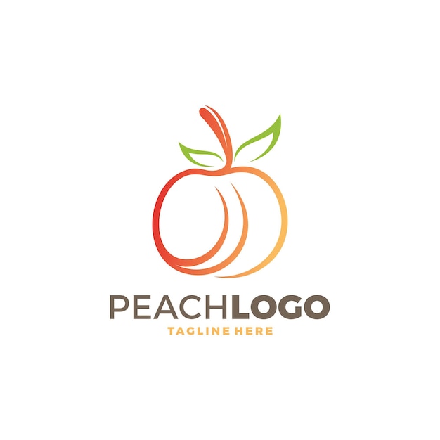 Design de logotipo de pêssego