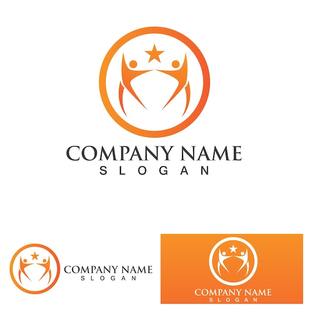 Design de logotipo de pessoas da estrela logotipo de vetor da comunidade de estrelas logotipo de vetor humano da comunidade de estrelas