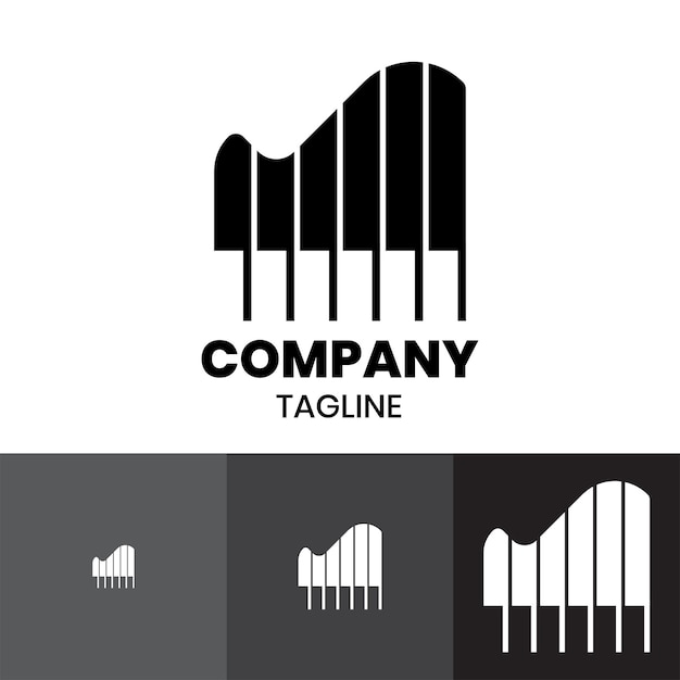 Design de logotipo de piano pode ser usado para branding e negócios
