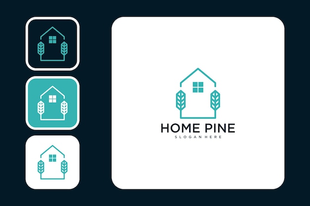 Design de logotipo de pinho em casa