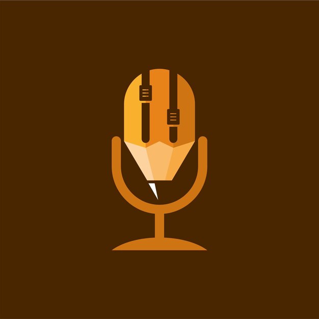 Design de logotipo de podcast de lápis