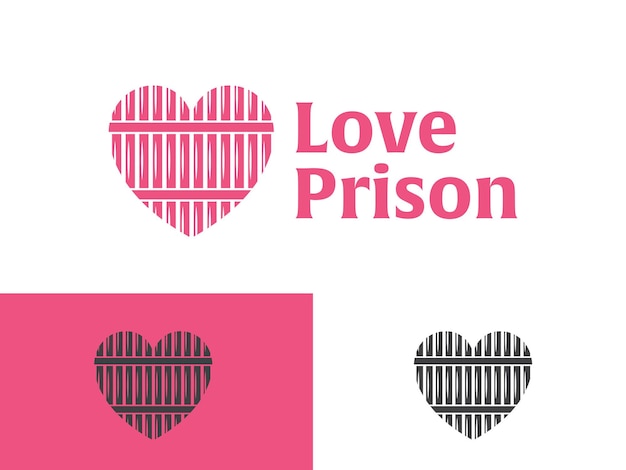 Design de logotipo de prisão de amor