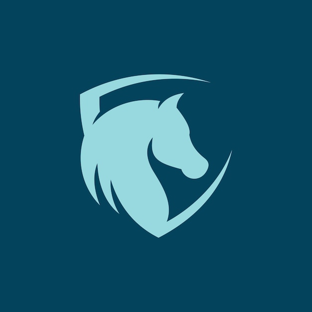 Design de logotipo de proteção de cavalos