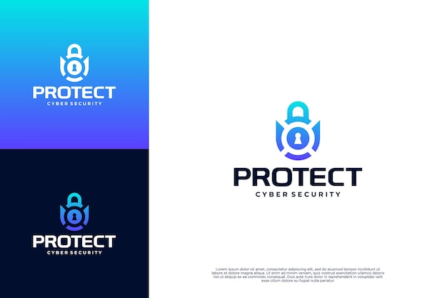 Design de logotipo de proteção de dados e rede