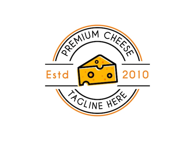 Design de logotipo de queijo e padaria vetor de logotipo de loja de queijos premium