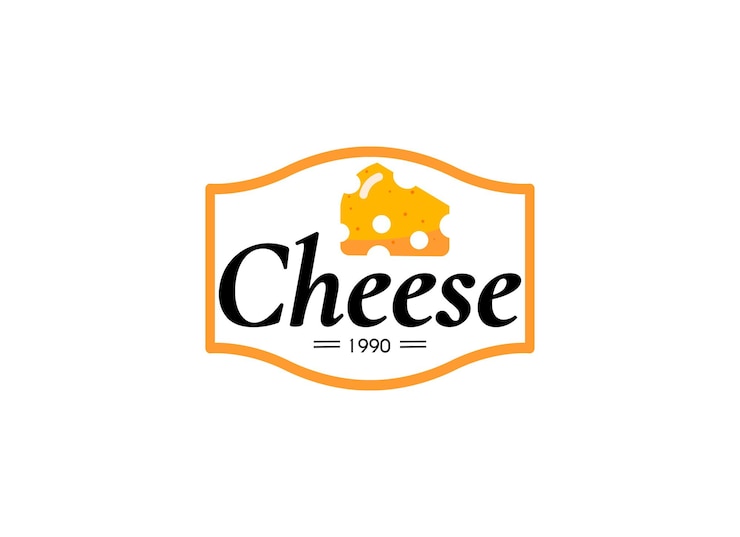 Vetor design de logotipo de queijo e padaria vetor de logotipo de loja de queijos premium