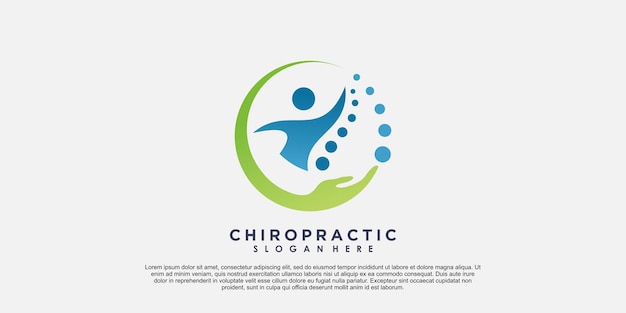 Design de logotipo de quiropraxia com conceito criativo