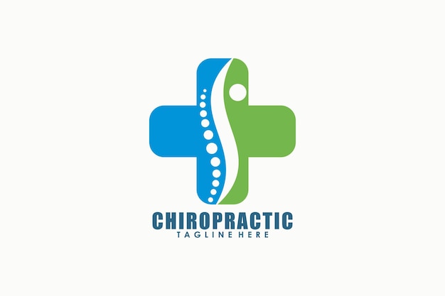Vetor design de logotipo de quiropraxia com concepção moderna da coluna vertebral