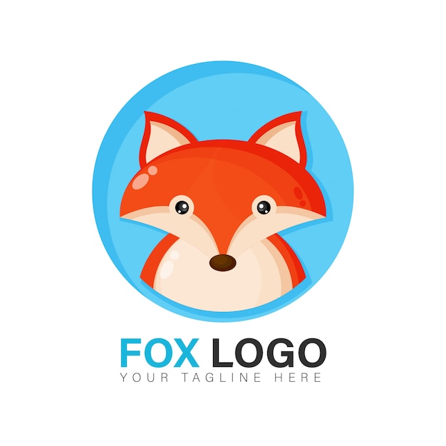 Design de logotipo de raposa fofo