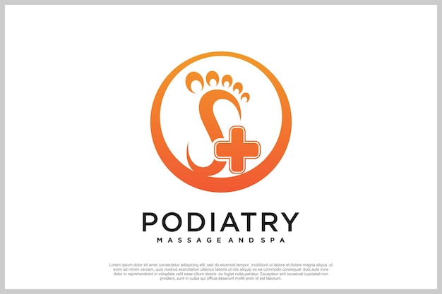 Design de logotipo de reflexologia com conceito único de podologia e clínica podal vetor premium