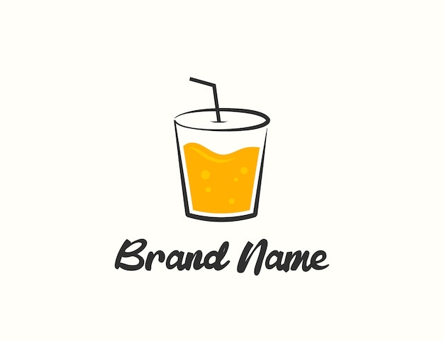 Vetor design de logotipo de refrigerante de copo de bebida