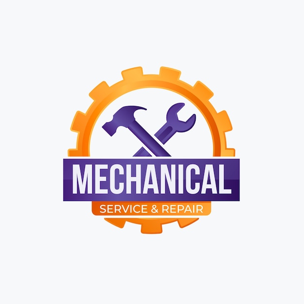 Vetor design de logotipo de reparo mecânico