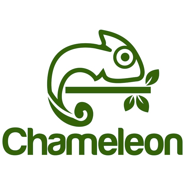 Vetor design de logotipo de réptil camaleão criativo moderno simples minimalista retrô vintage mascote de desenho animado modelo de ilustração de ícone vetorial para rótulo de produto zoo