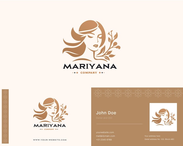 Vetor design de logotipo de salão de beleza feminino vetorial para empresa