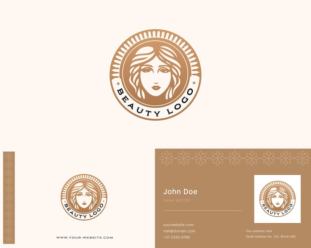 Design de logotipo de salão de beleza feminino vetorial para empresa