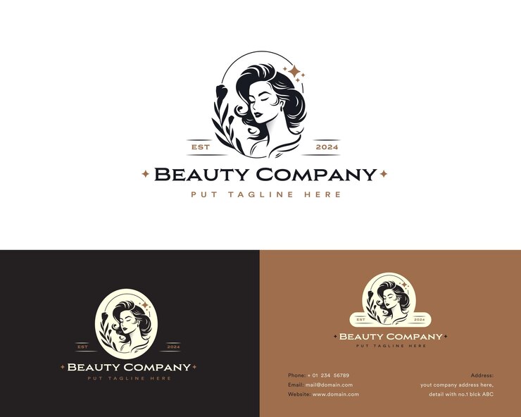 Vetor design de logotipo de salão de beleza feminino vetorial para empresa
