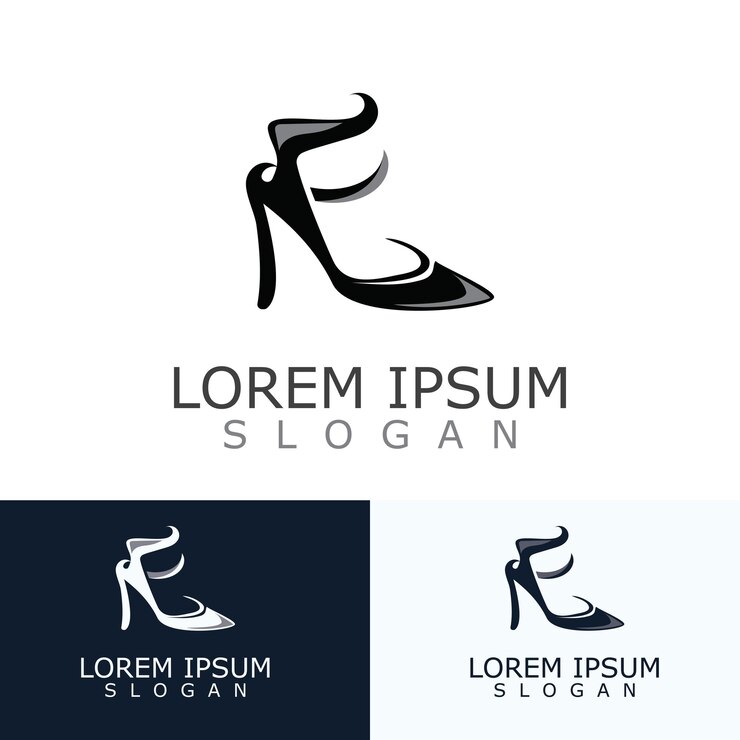 Vetor design de logotipo de sapatos femininos vetor de modelo de ícone de moda de salto alto para loja de negócios