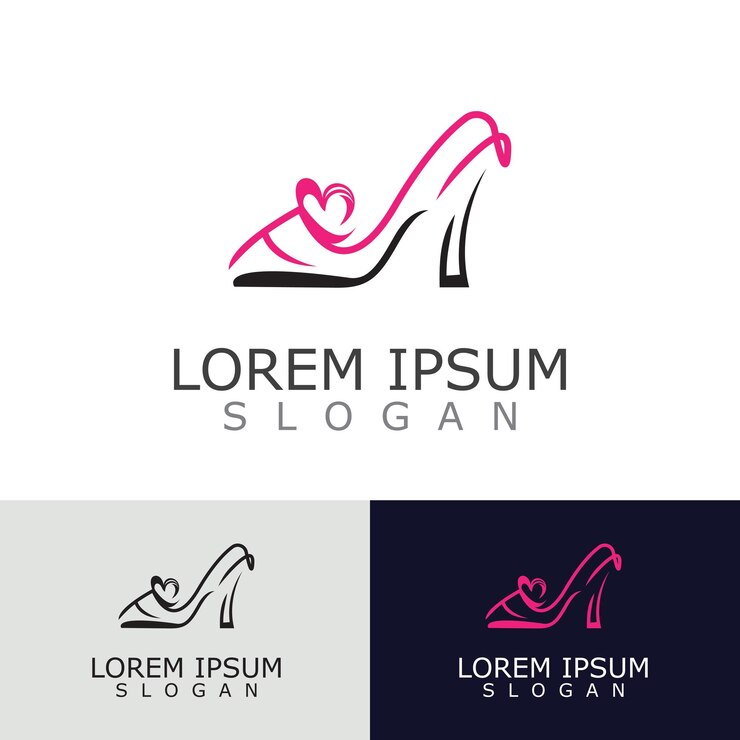 Vetor design de logotipo de sapatos femininos vetor de modelo de ícone de moda de salto alto para loja de negócios