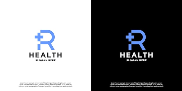 Vetor design de logotipo de saúde moderno e minimalista