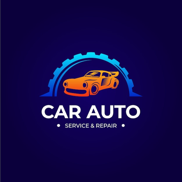 Vetor design de logotipo de serviço de carro gradiente