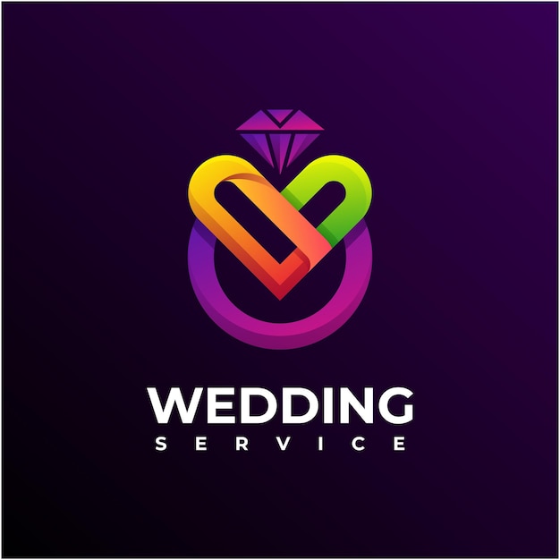 Design de logotipo de serviço de casamento