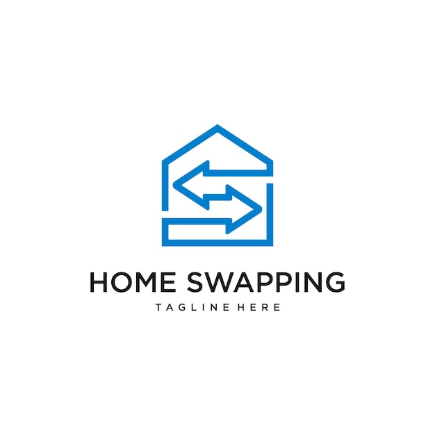 Design de logotipo de serviço de troca de casa de troca de casa