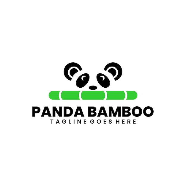 Design de logotipo de silhueta de ilustração de panda