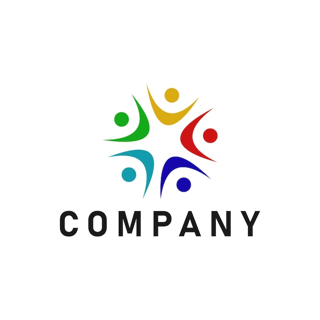 Design de logotipo de símbolo de conexão de pessoas de organização sem fins lucrativos