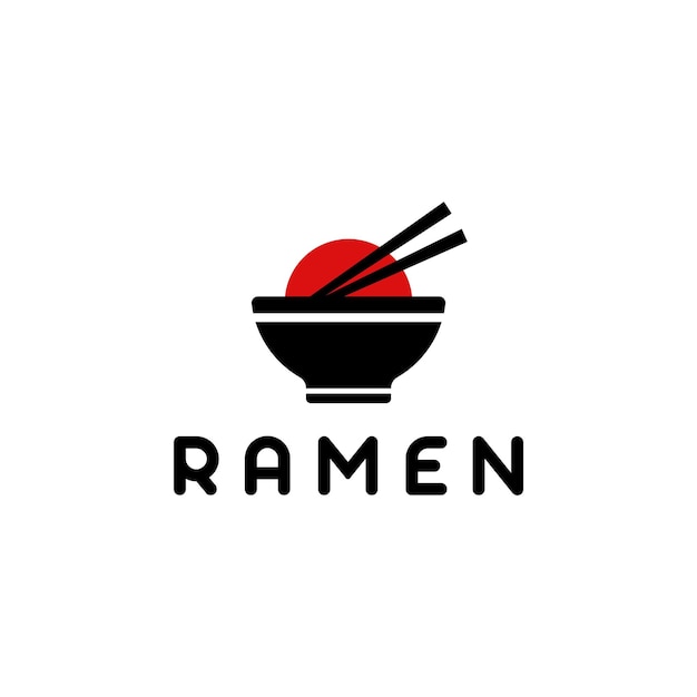 Design de logotipo de símbolo de ramen de comida japonesa