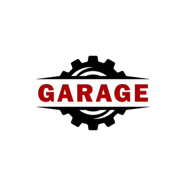 Design de logotipo de símbolo de serviços de garagem de reparo mecânico