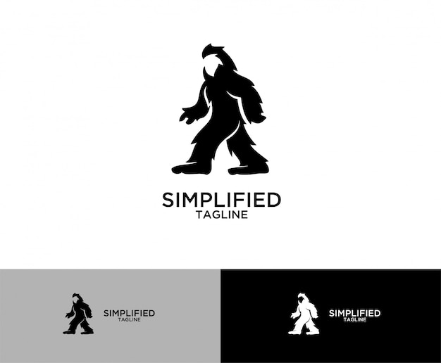 Design de logotipo de símbolo grande pé sasquatch