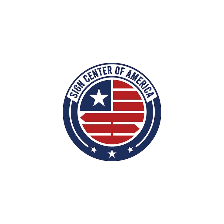 Vetor design de logotipo de sinal de distintivo americano