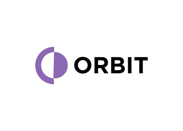design de logotipo de sol de planeta de órbita