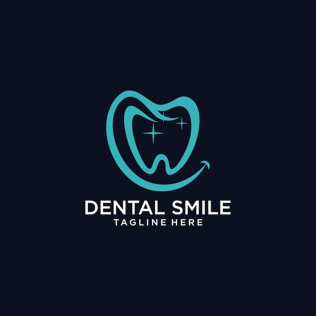 Design de logotipo de sorriso dentário