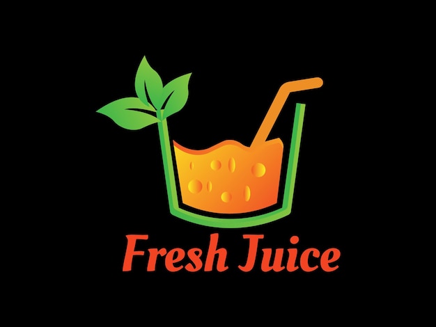 Vetor design de logotipo de suco de fruta. modelo de vetor de logotipo de bebida fresca