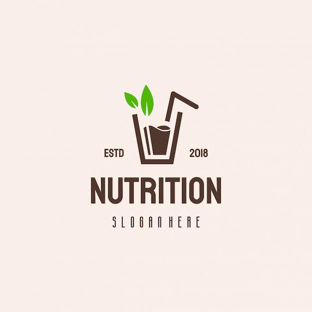 Design de logotipo de suco fresco, logotipo de nutrição